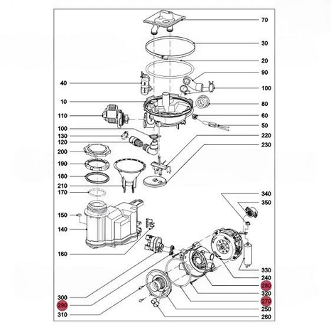 Ремкомплект циркуляционного насоса для посудомоечной машины Miele 6195750 6195751